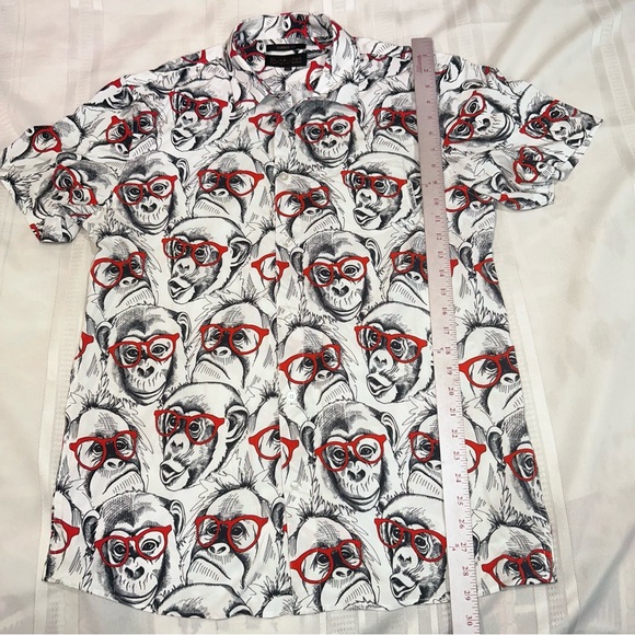 Baja Llama shirt button down chimp monkey with glasses men’s large classic fit - Picture 5 of 10